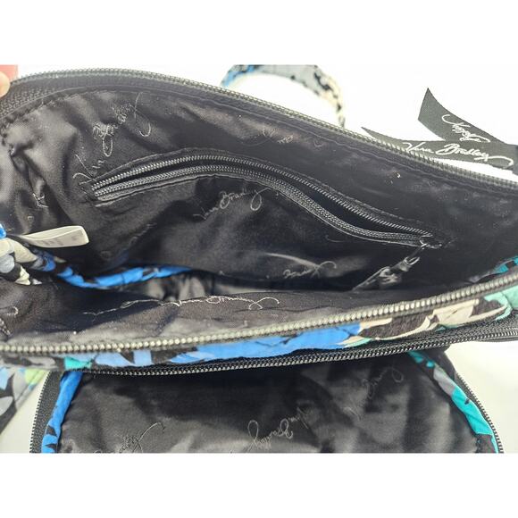 Vera Bradley Abstract Floral Hipster Crossbody Shoulder Bag Blue Green Black‎ - Picture 7 of 8